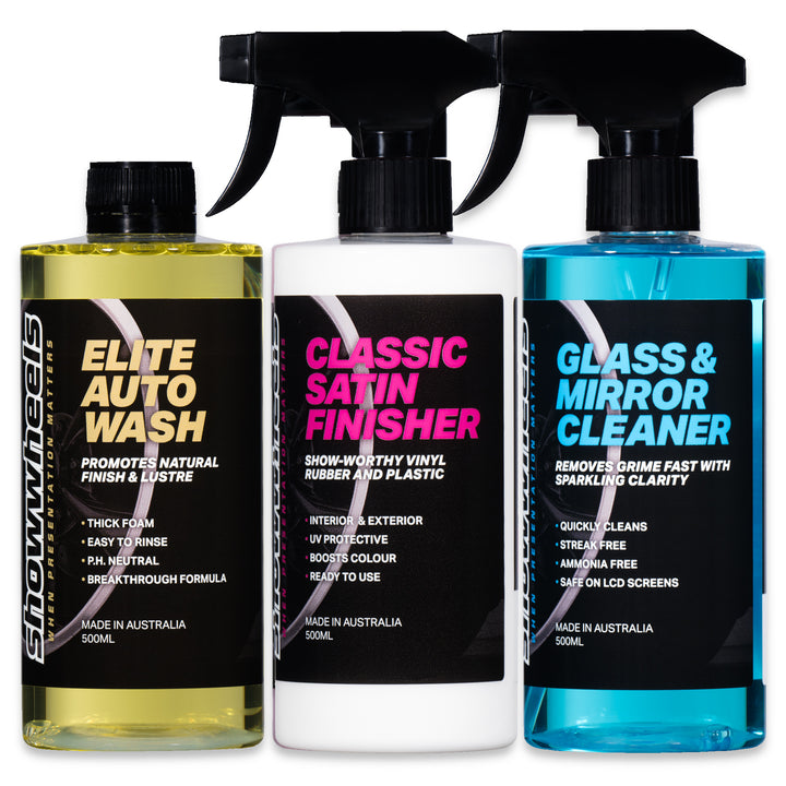 Auto Wash + Satin Finisher + Glass Cleaner