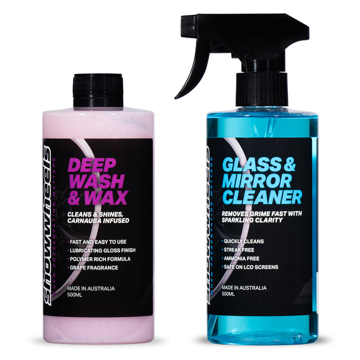 Deep Wash & Wax + Glass Cleaner